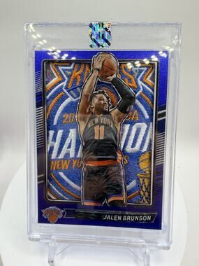 Art Card Jalen Brunson With Knicks Championship Patch New Made By Mayflower Card